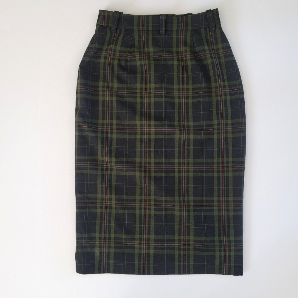 Wilfred Aritzia Leona Button-Front Plaid Midi Skirt Size 2 Preppy Academia Fall - Picture 5 of 10